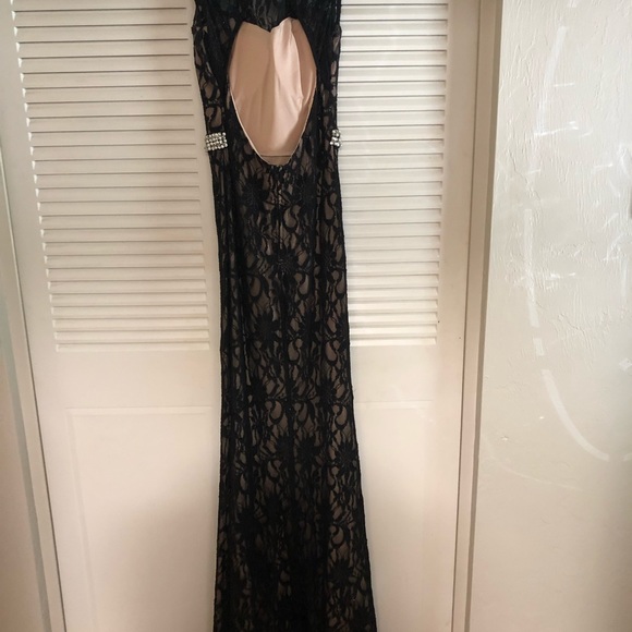 Black/Tan Lace Special Occasion Dress - Picture 2 of 2